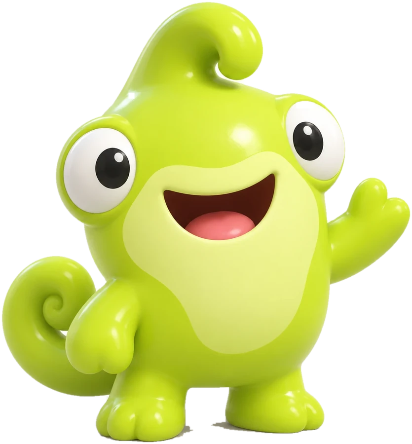 Leon the chameleon waving