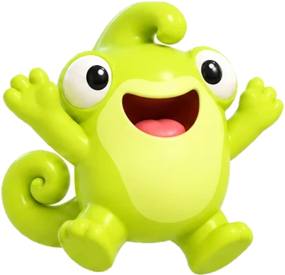 Leon jumping with joy